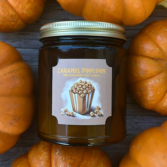 Caramel Popcorn Scented Soy Candle